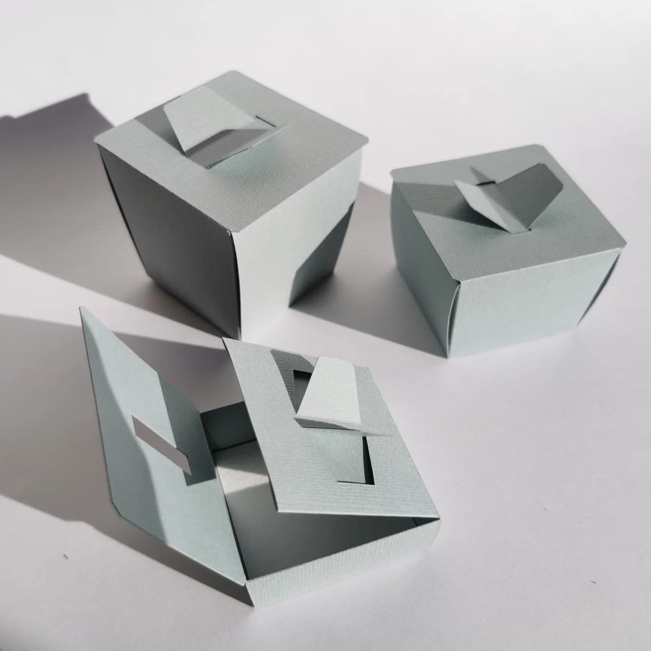 3er Ensemble konische quadratische Verpackung mit Flügelveschluss